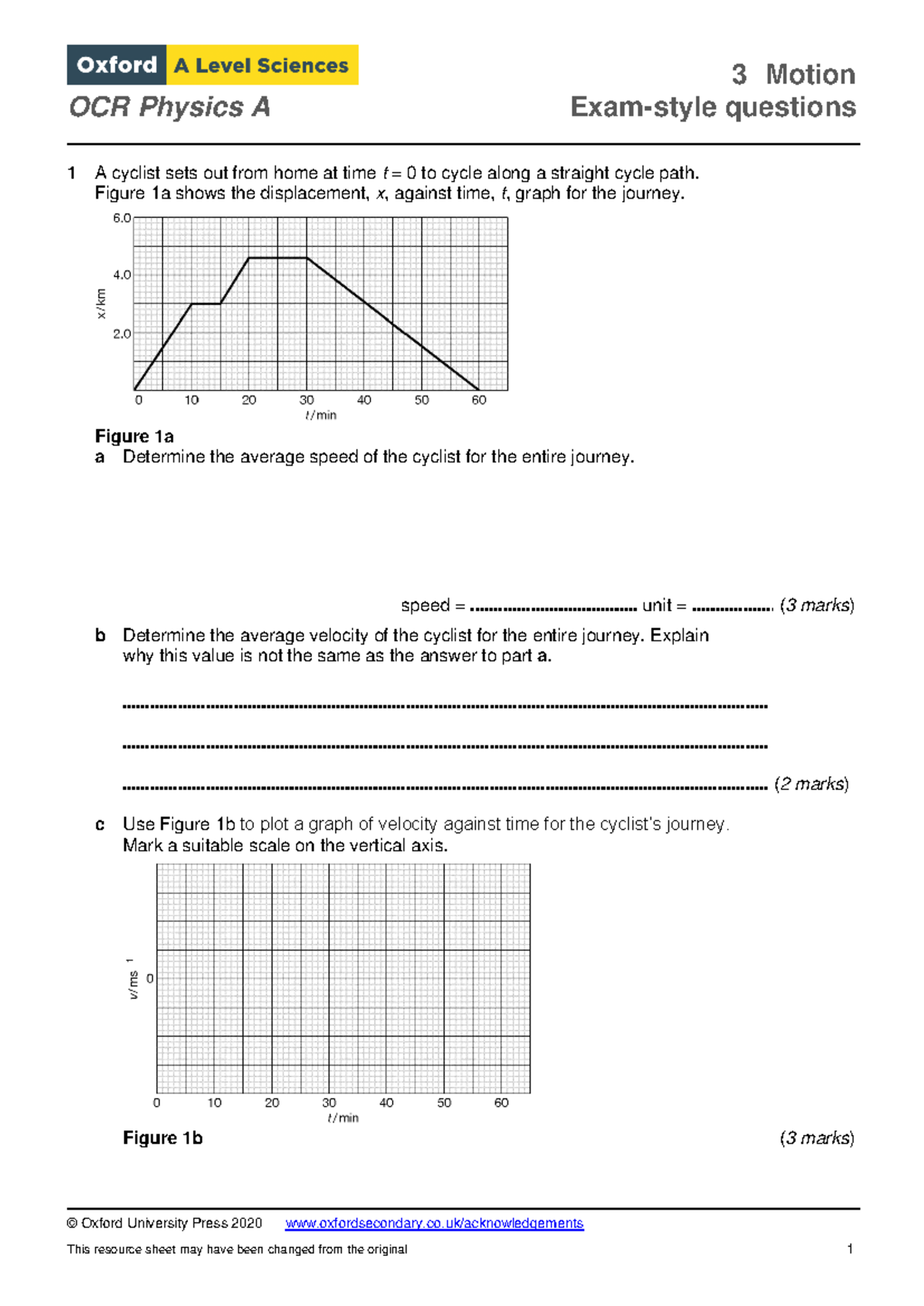 CHP 3 Test - Motion Questions for OCR Physics A - Studocu