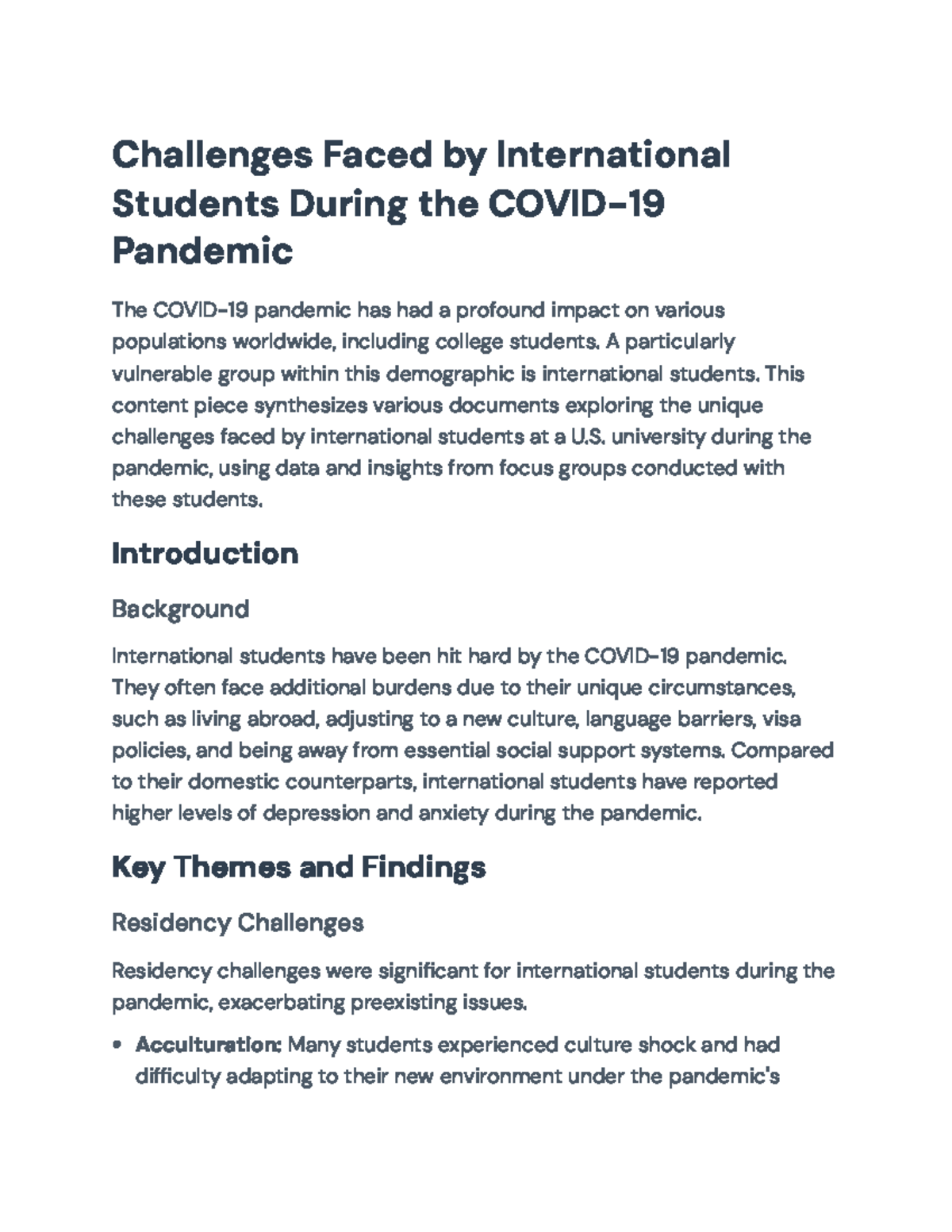 Challenges Faced by International Students During COVID-19 Pandemic ...