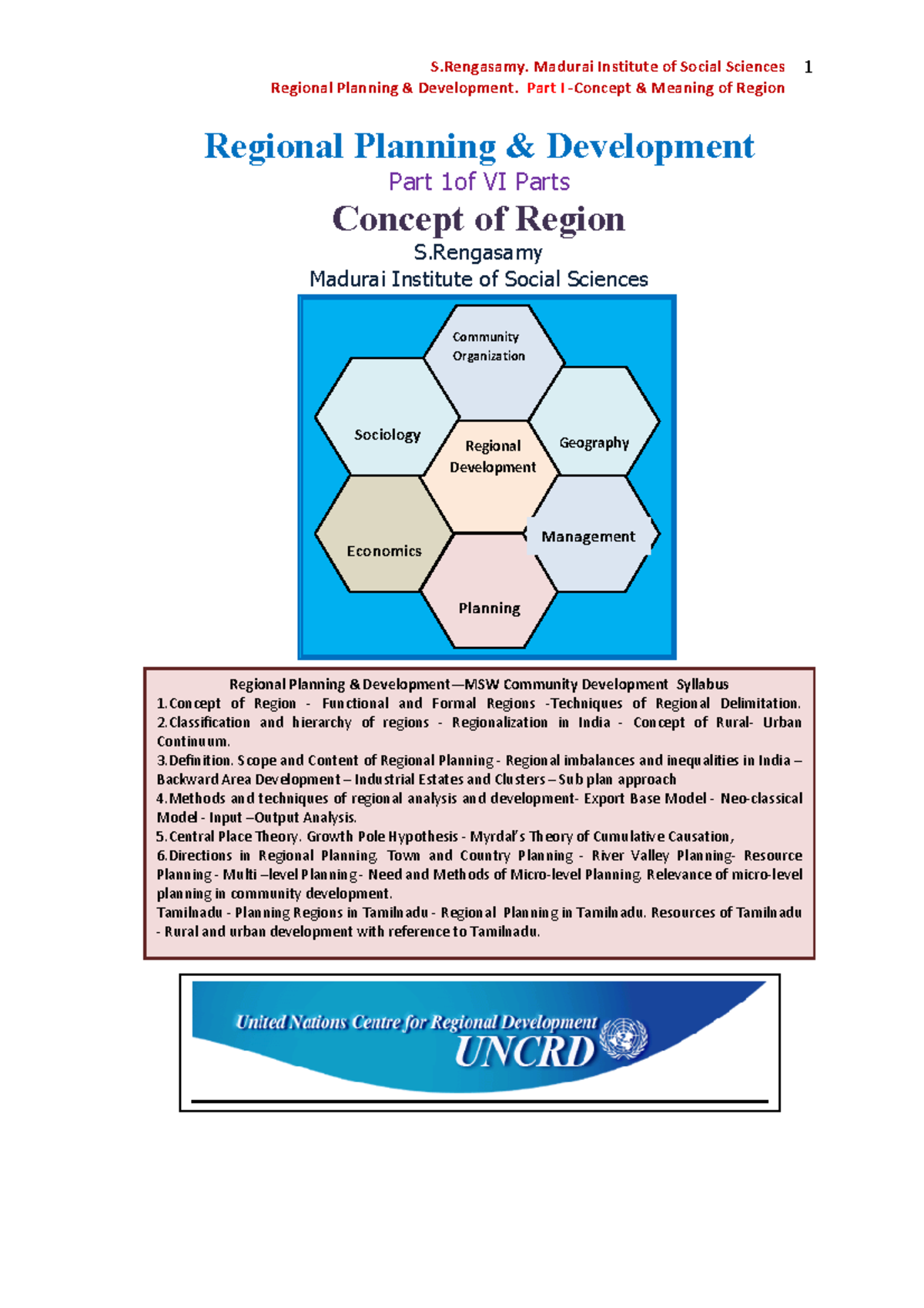Regional Planning Development: Understanding the Concept of Region ...