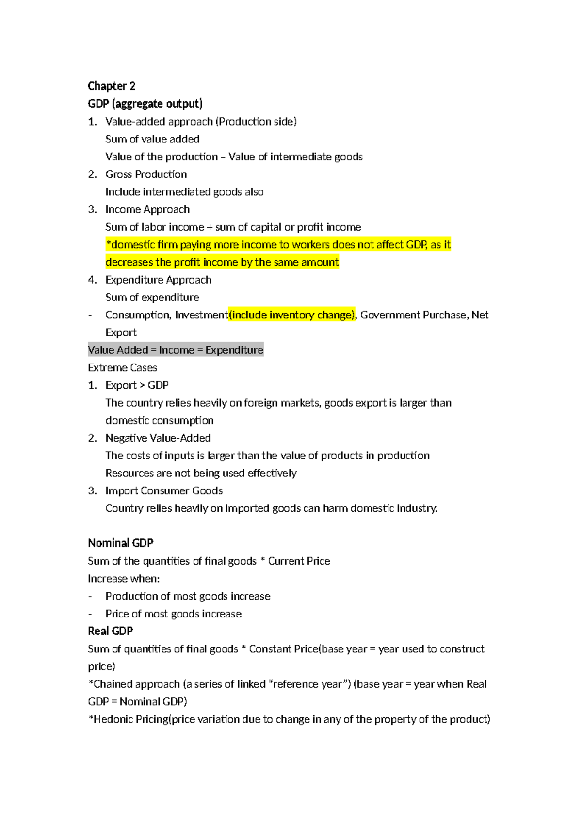 ECON 2123 Chapter 2 & 4 Notes: GDP, Financial Markets, and Labor Market ...