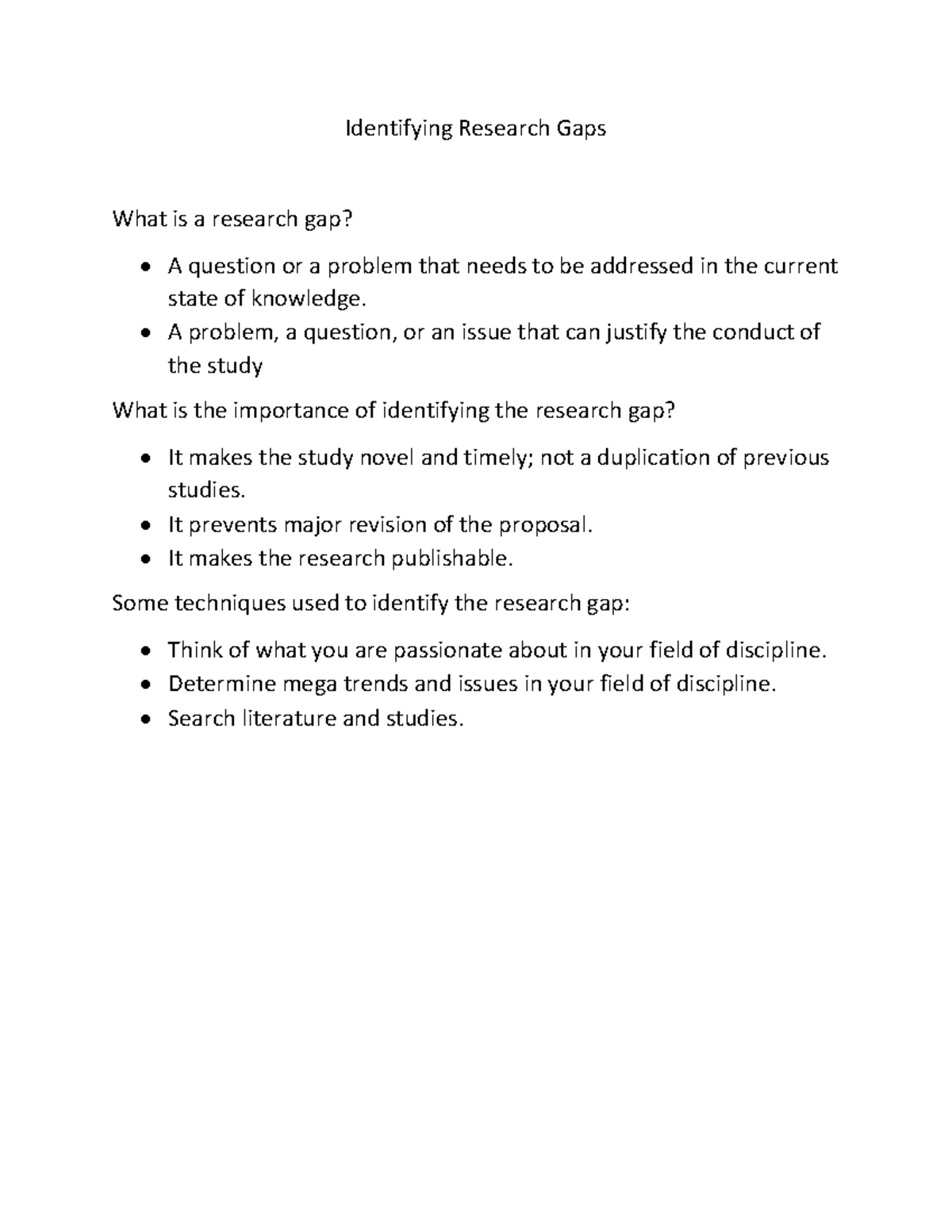 Identifying-Research-Gaps - Identifying Research Gaps What is a ...