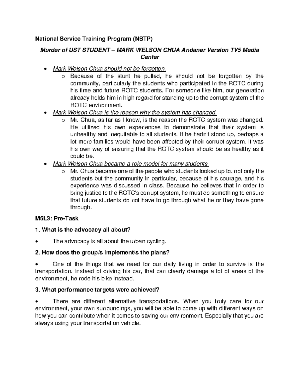 MARK Welson CHUA - This can help you to be your guide on the NSTP ...