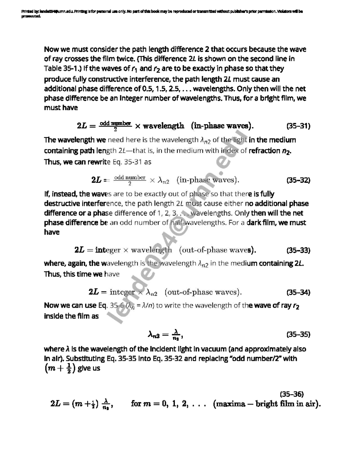 Fundamentals of Physics: Interference from Thin Films (Chapter Notes ...