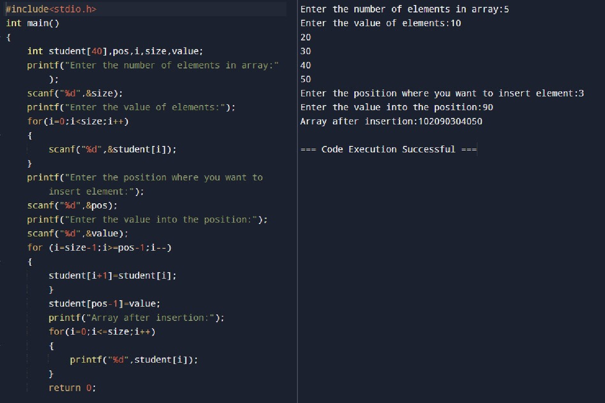 Insertion Elements in Array - Programming Concepts (CS101) - Studocu