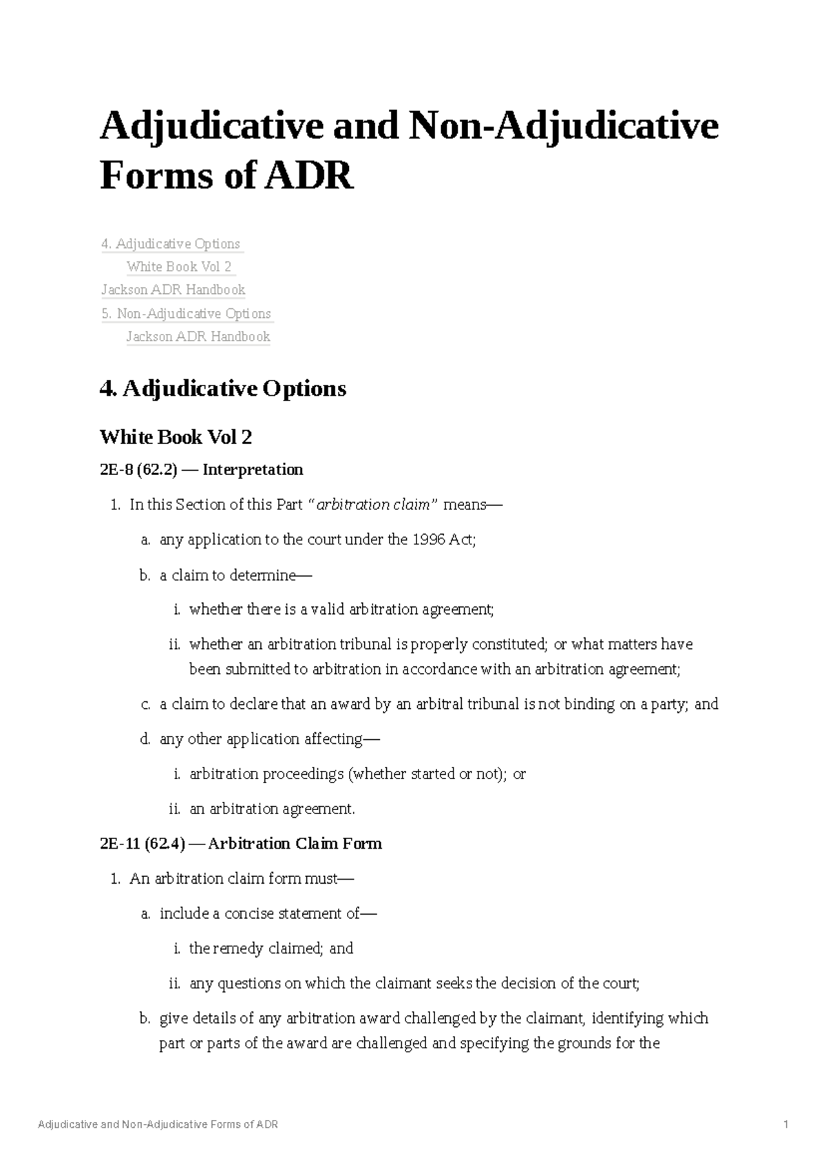 Adjudicative and Non-adjudicative - Adjudicative and Non-Adjudicative ...