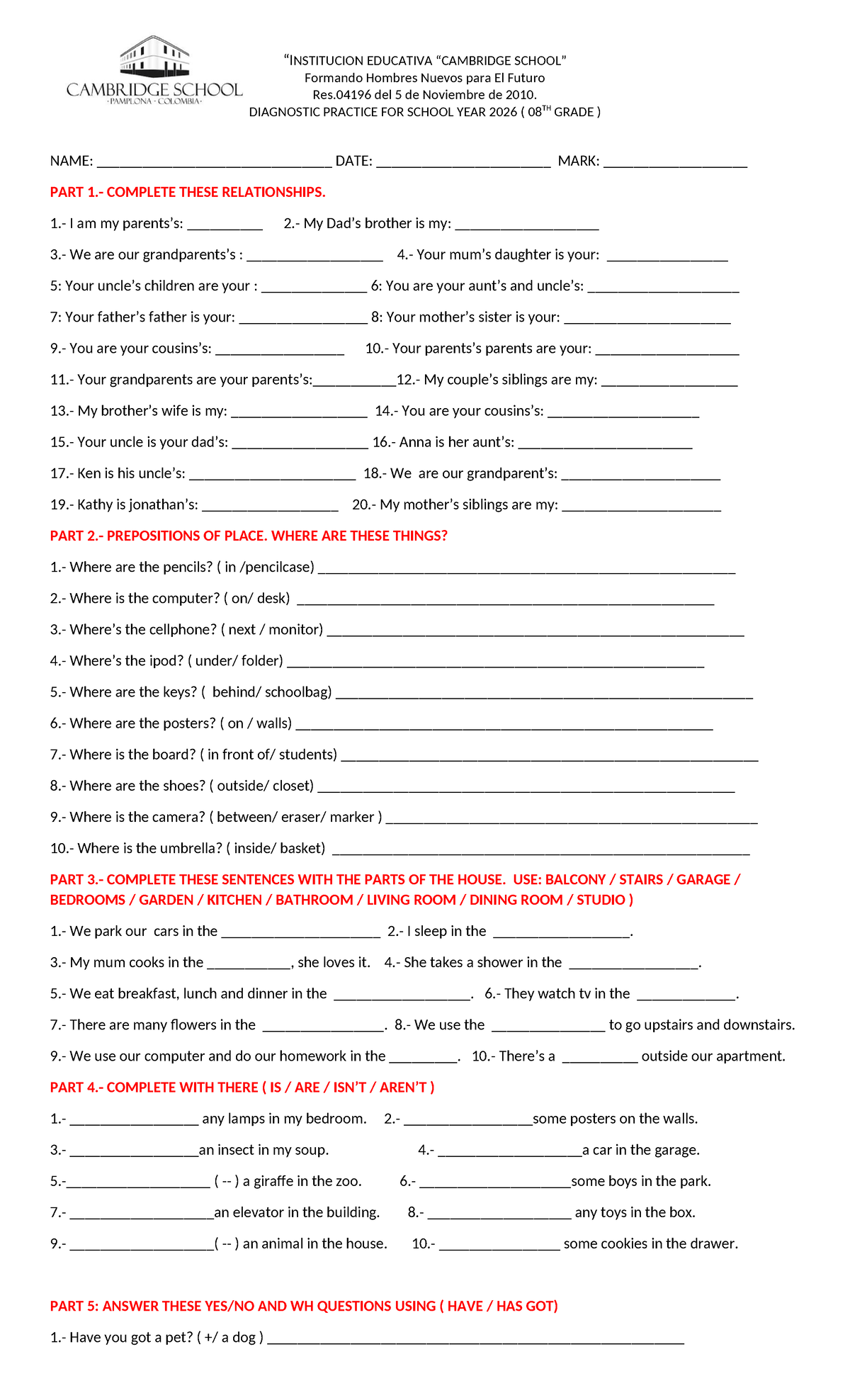 Diagnostic Activity for 8th Grade 2026: Comprehensive Practice Guide ...