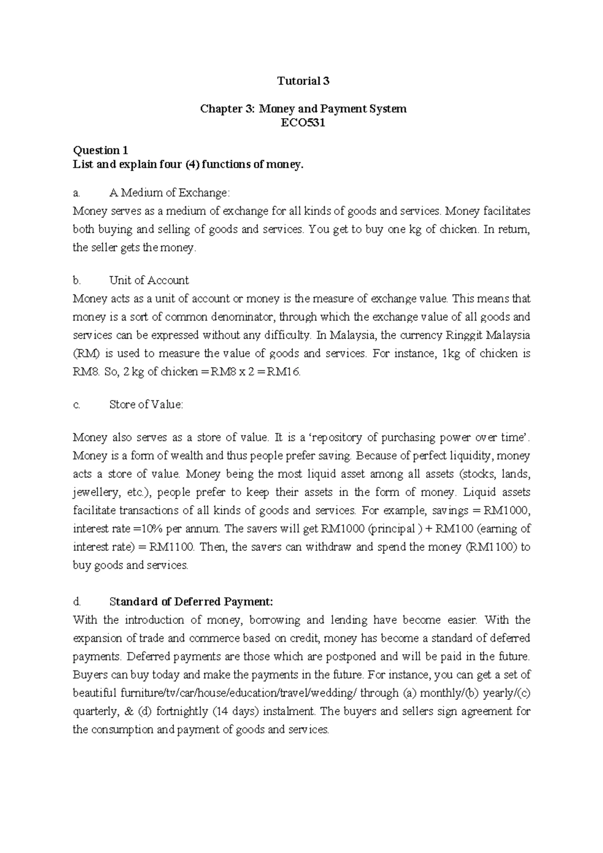 Tutorial 6: Functions and Tools of Monetary Policy in ECO531 - Studocu