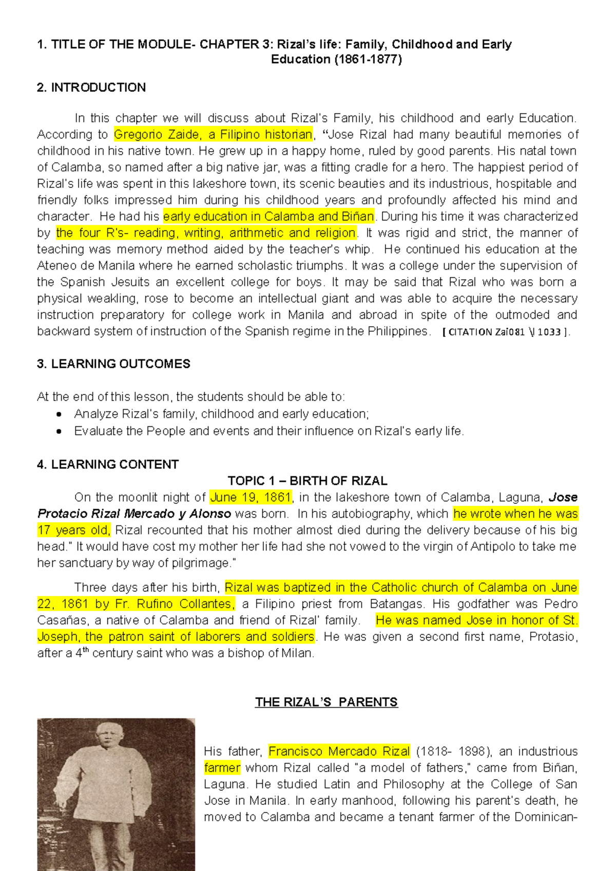 Chapter 3: Jose Rizal's Family, Childhood & Early Education (1861-1877 ...