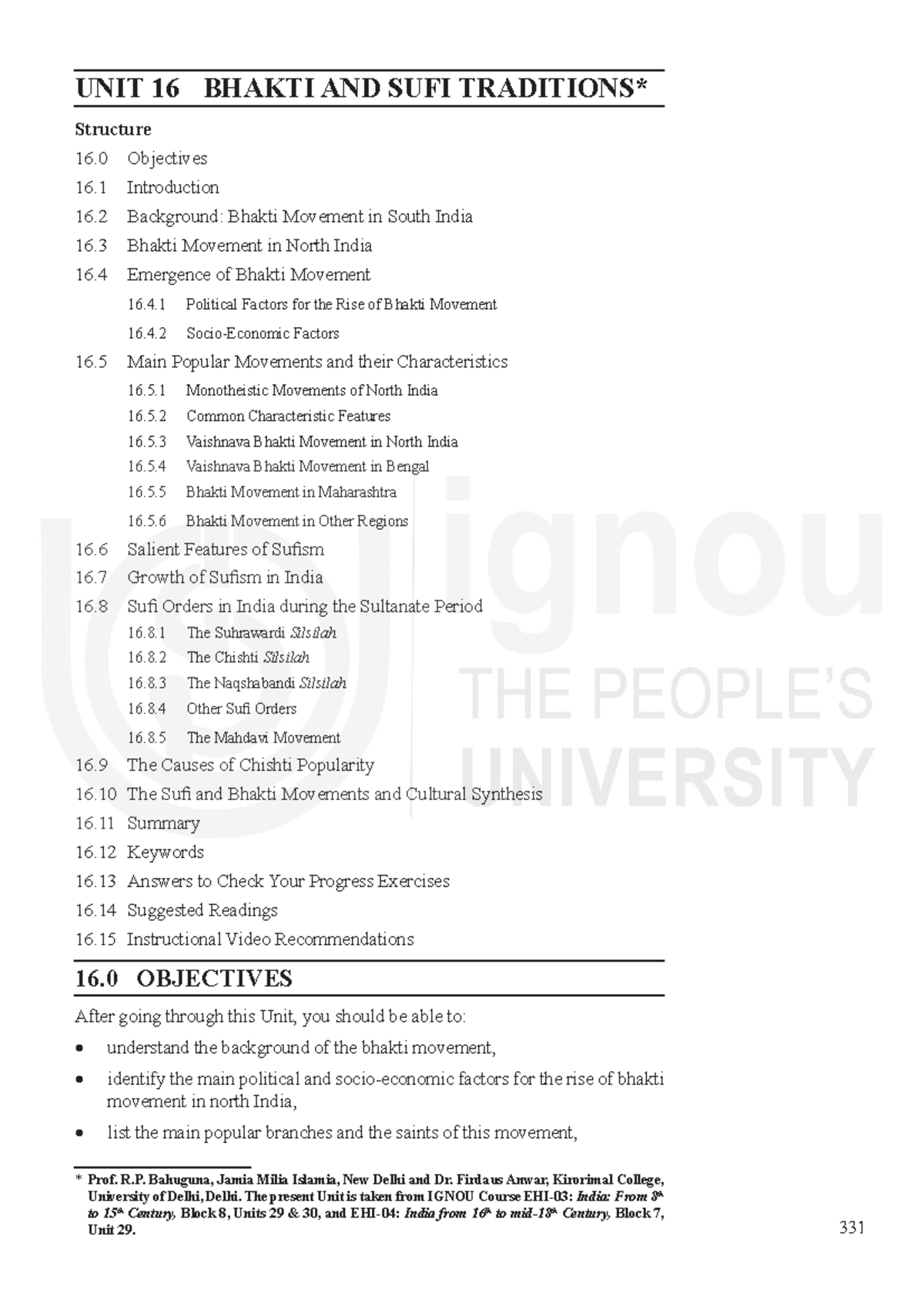 Unit 16: Bhakti and Sufi Traditions in India - A Comprehensive Overview ...