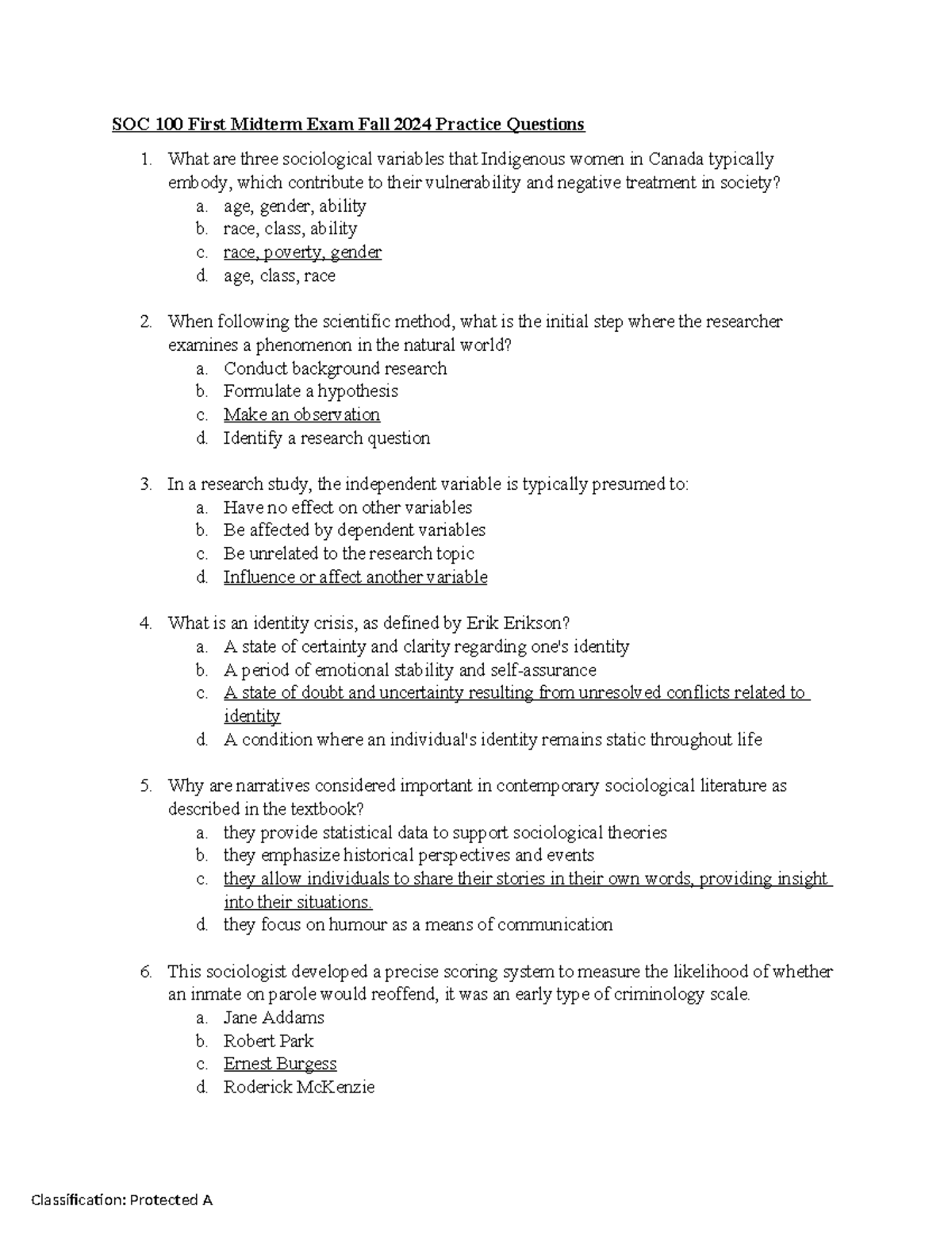 SOC 100 Midterm Exam Fall 2024 Practice Questions and Answers - Studocu