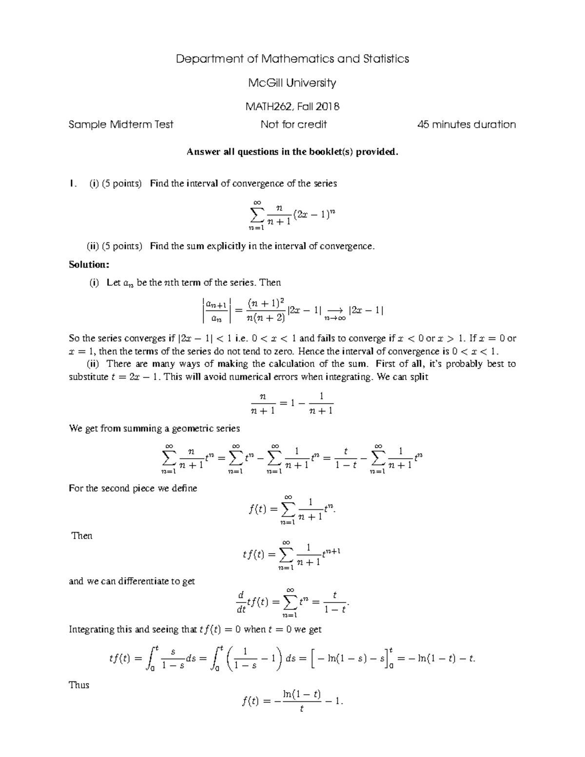 Final 20 November 2019, answers - MATH 262 - Studocu