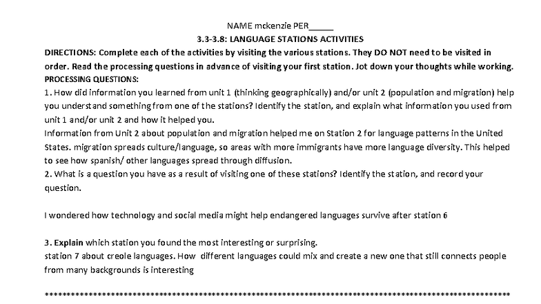 Language Stations Activities: Understanding Cultural & Linguistic ...