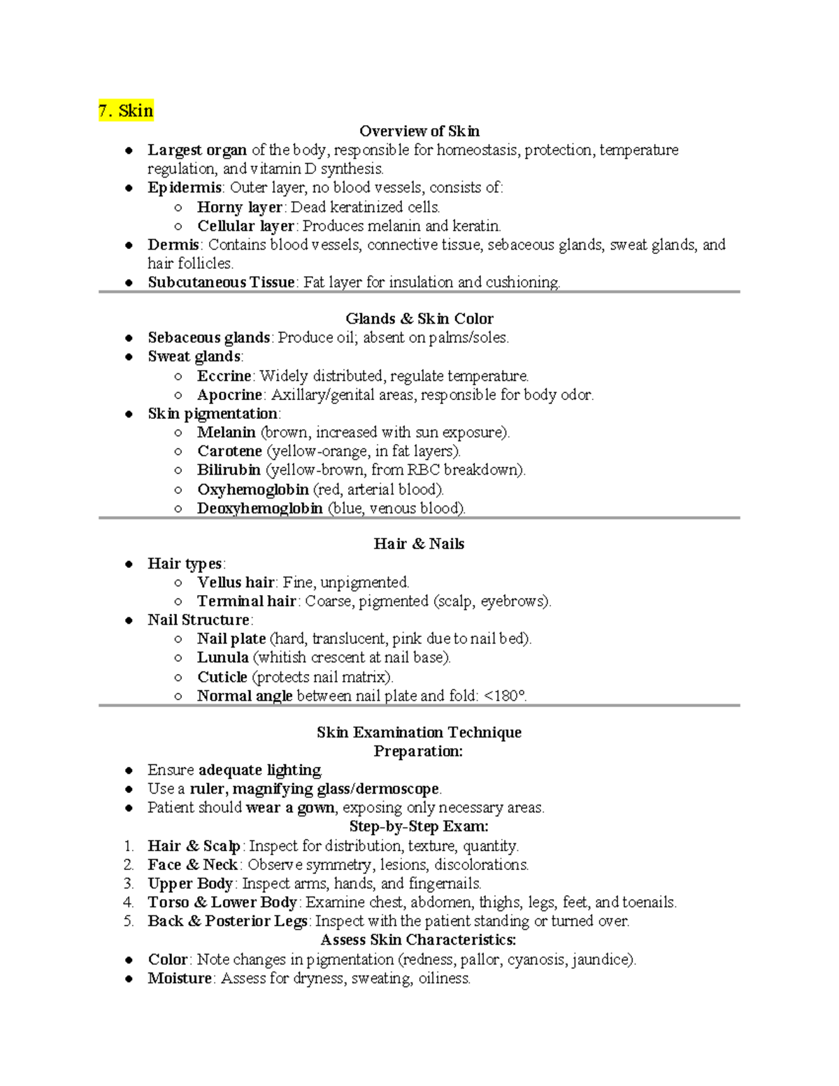 Video Notes: Bates Guide to Physical Examination - Skin & Head/Neck ...