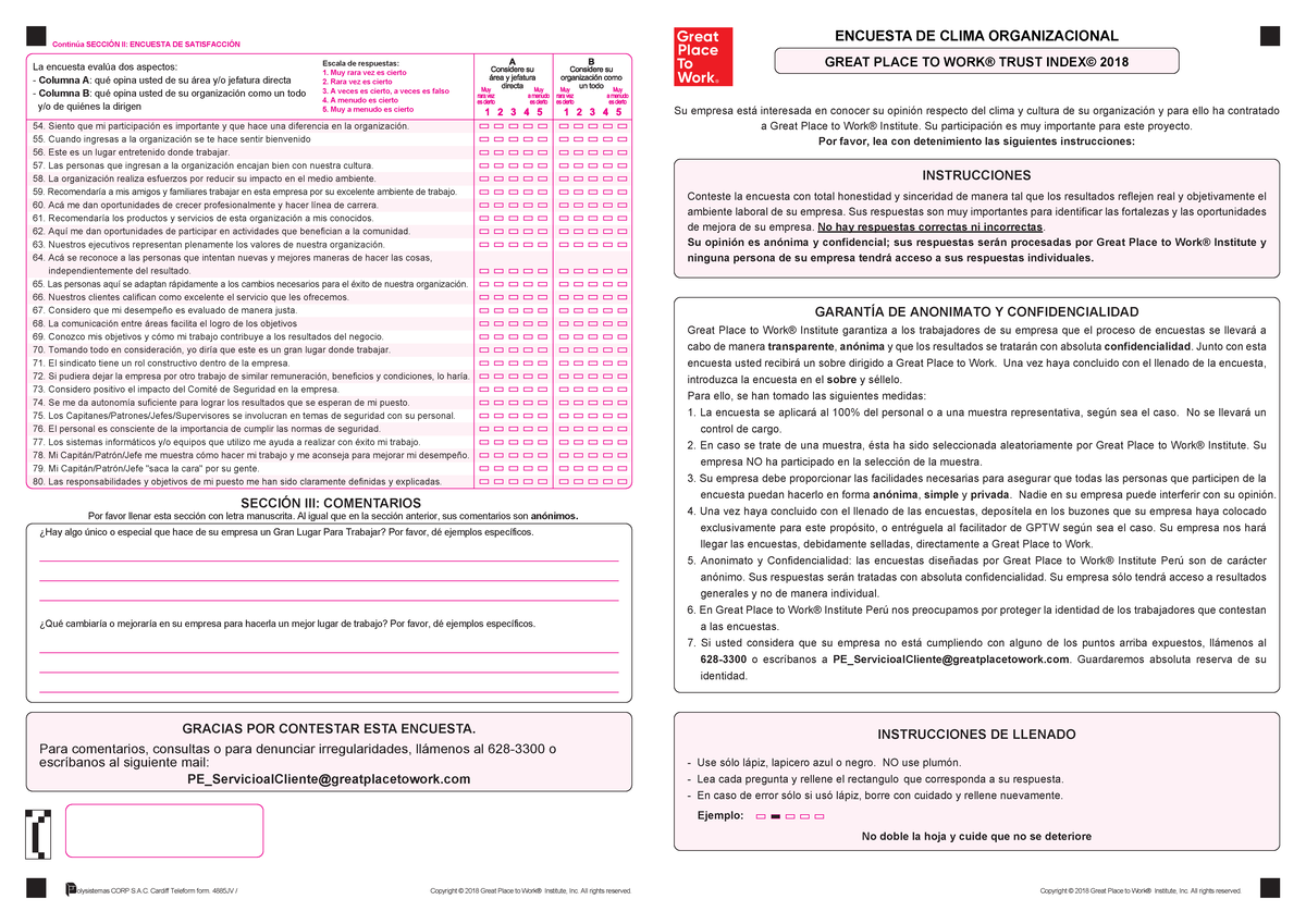 Encuesta de Clima Organizacional para Tripulantes - GPTW V3 - Document Preview