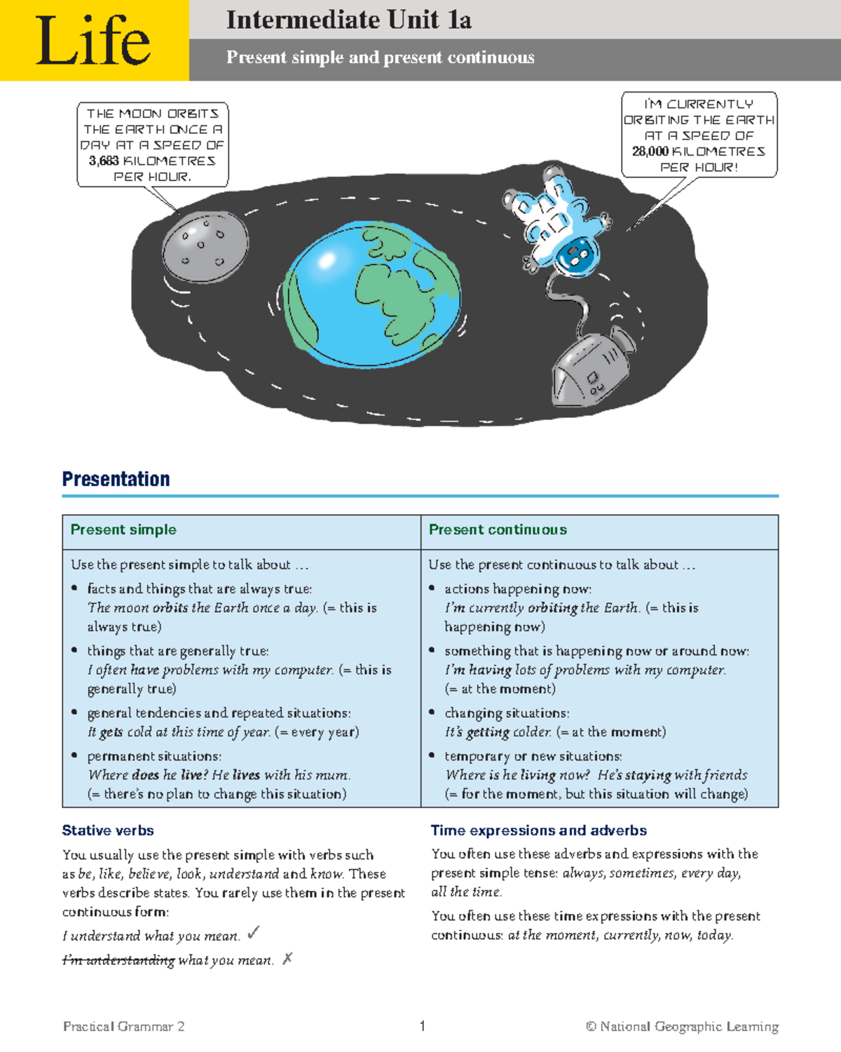 Intermediate Unit 1a - Present Simple vs Present Continuous - Studocu