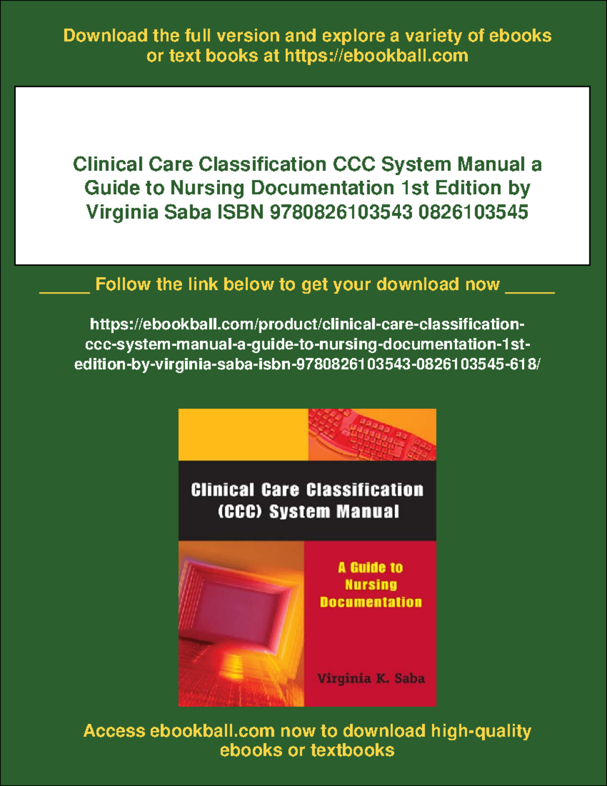 12124 - Clinical care classification ccc system manual a guide to ...