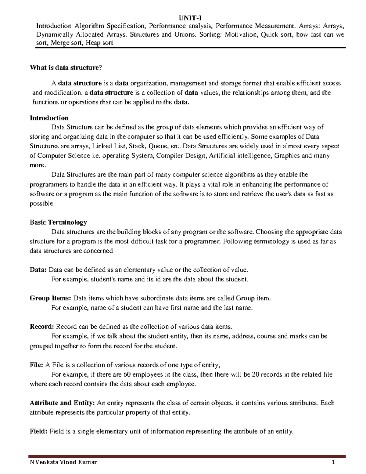 Data Structures (DS) - Comprehensive Notes on Algorithms and ...