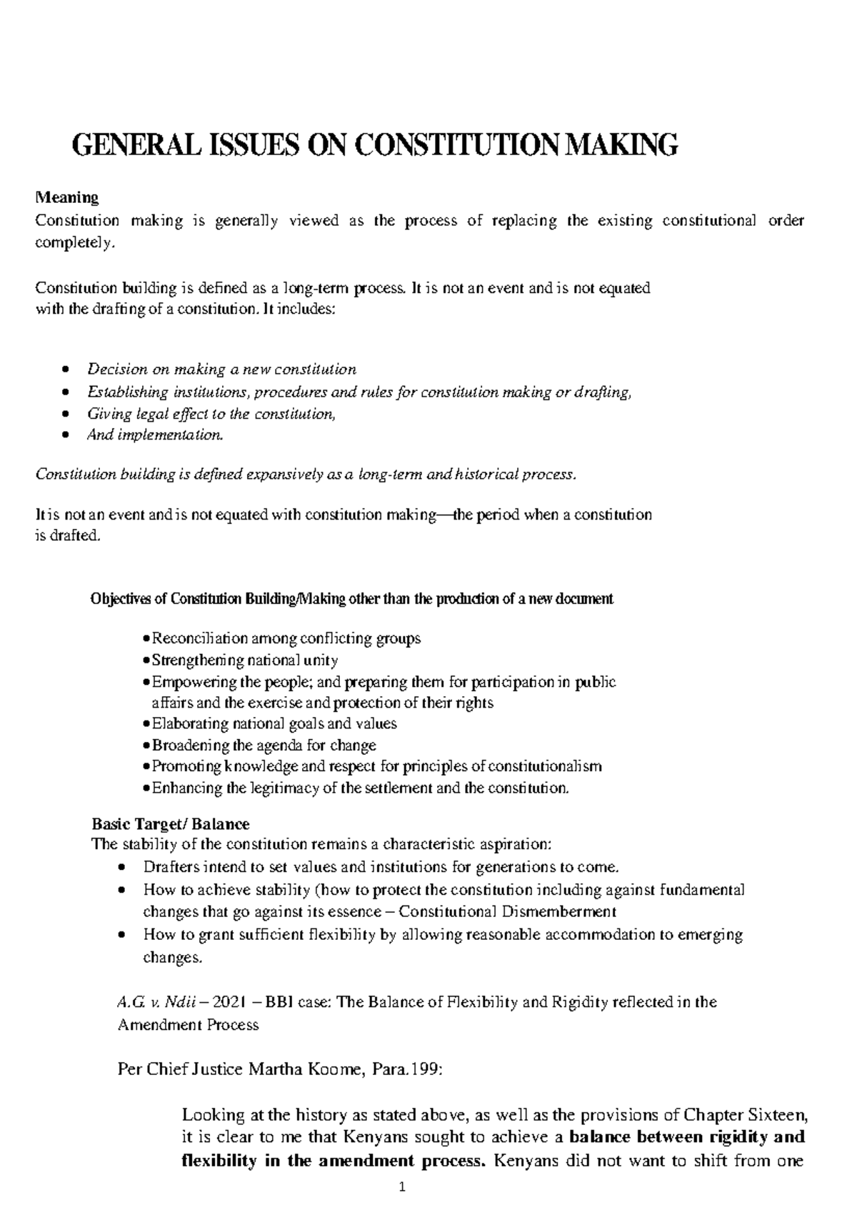 Constitutional Law II Points - Full- 2024 - GENERAL ISSUES ON ...