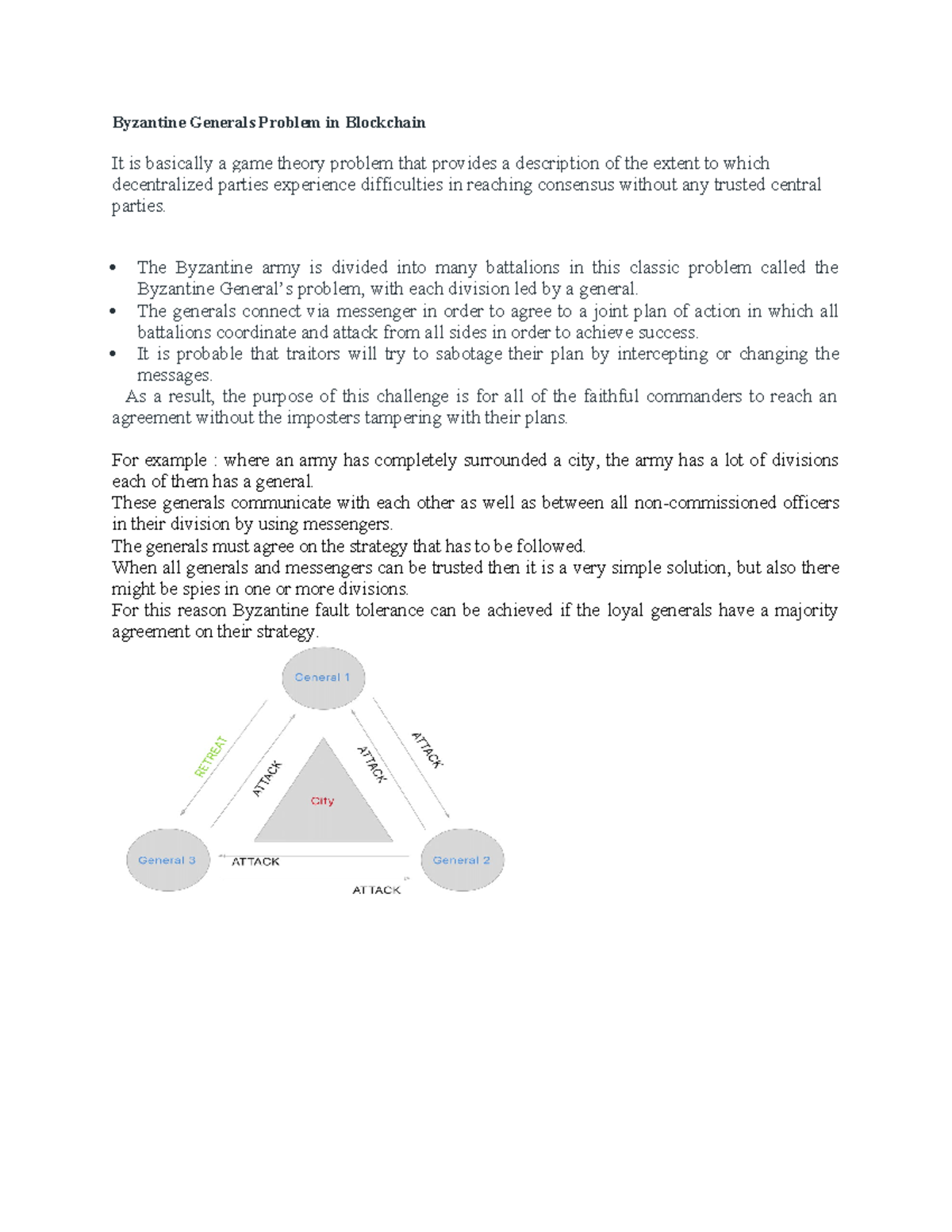Byzantine Generals Problem: Decentralized Consensus Challenges - Studocu