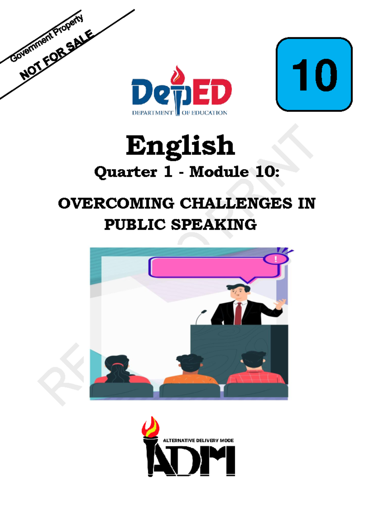 10 English Q1 Mod 10: Overcoming Challenges in Public Speaking - Studocu