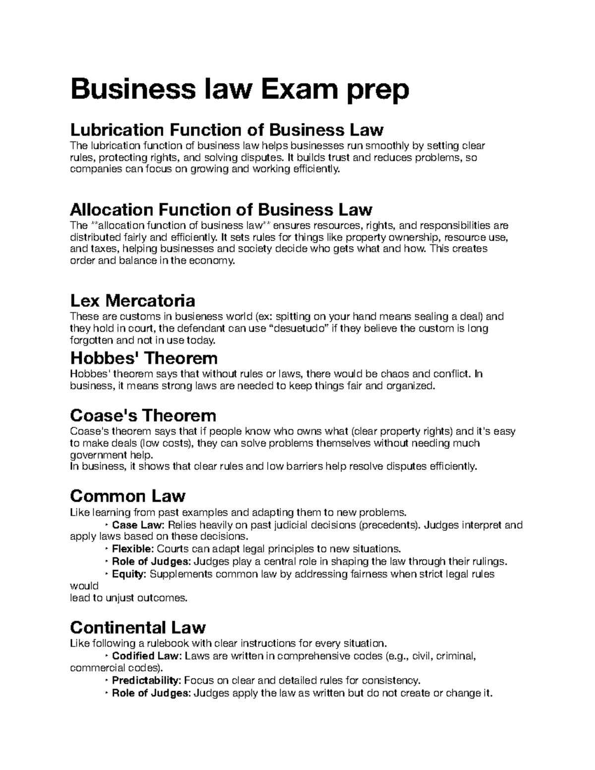 Business Law Exam Prep: Key Concepts and Case Studies Notes - Studocu
