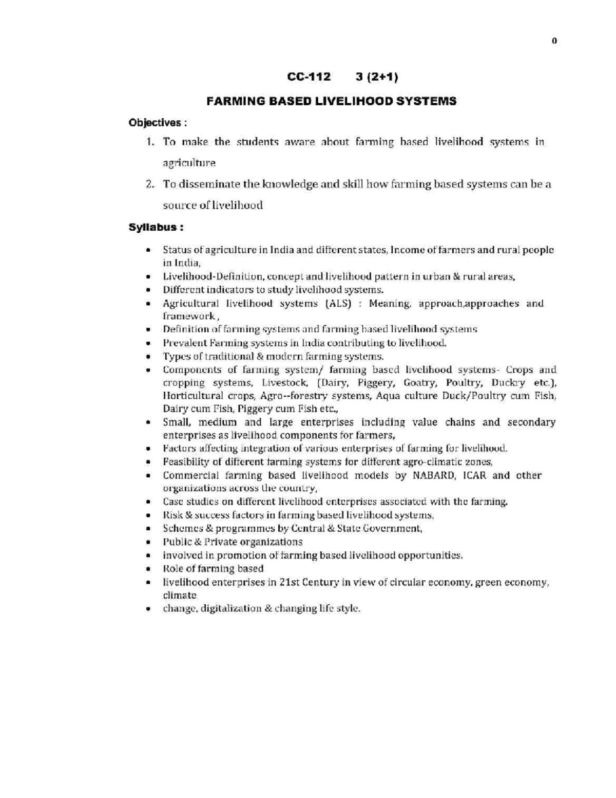 (MDC101) Farming Based Livelihood Systems: Comprehensive Lecture Notes ...
