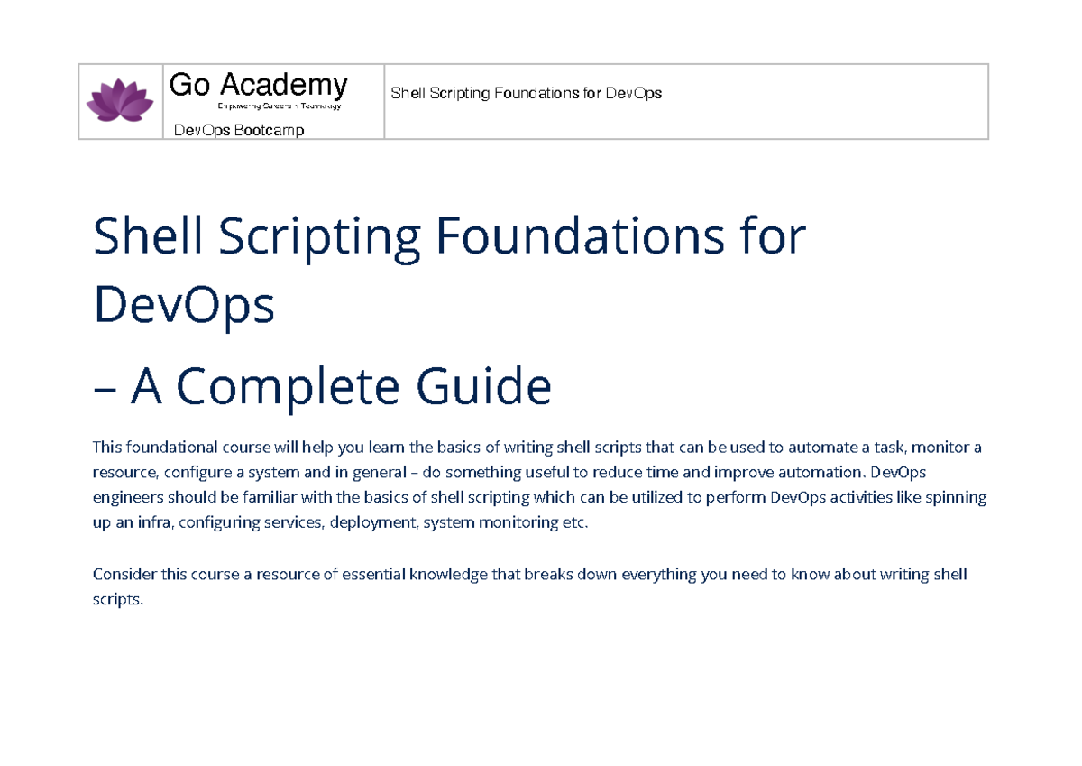 DevOps Bootcamp: Shell Scripting Foundations - A Comprehensive Guide ...