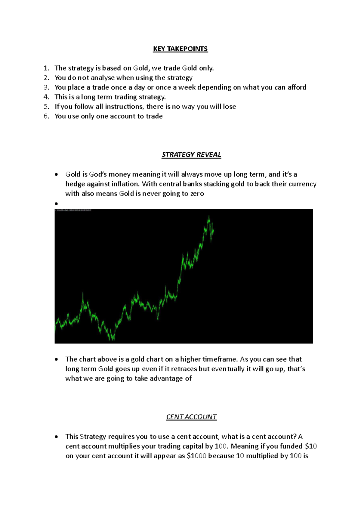 100% accurate gold trading strategy for long-term success - Studocu