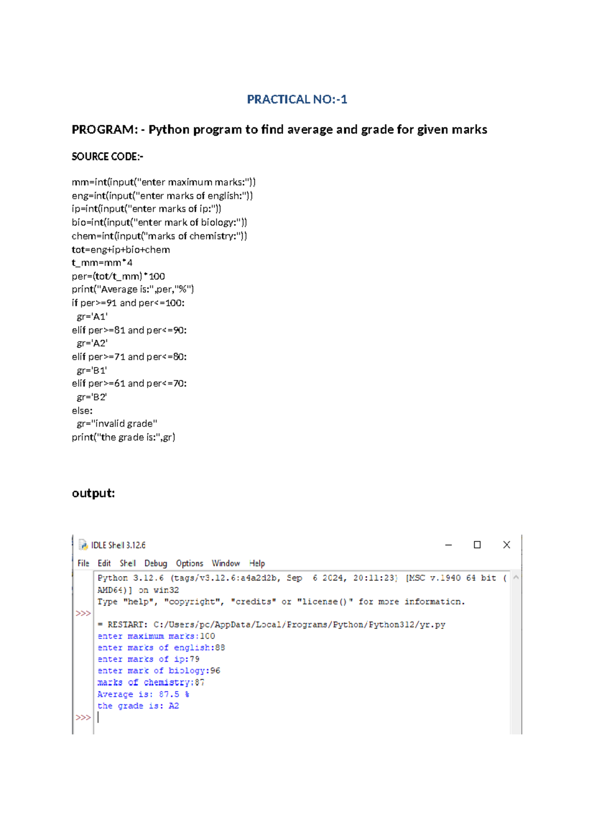Draculla - ITS GOOD - PROGRAM: - Python program to find average and ...