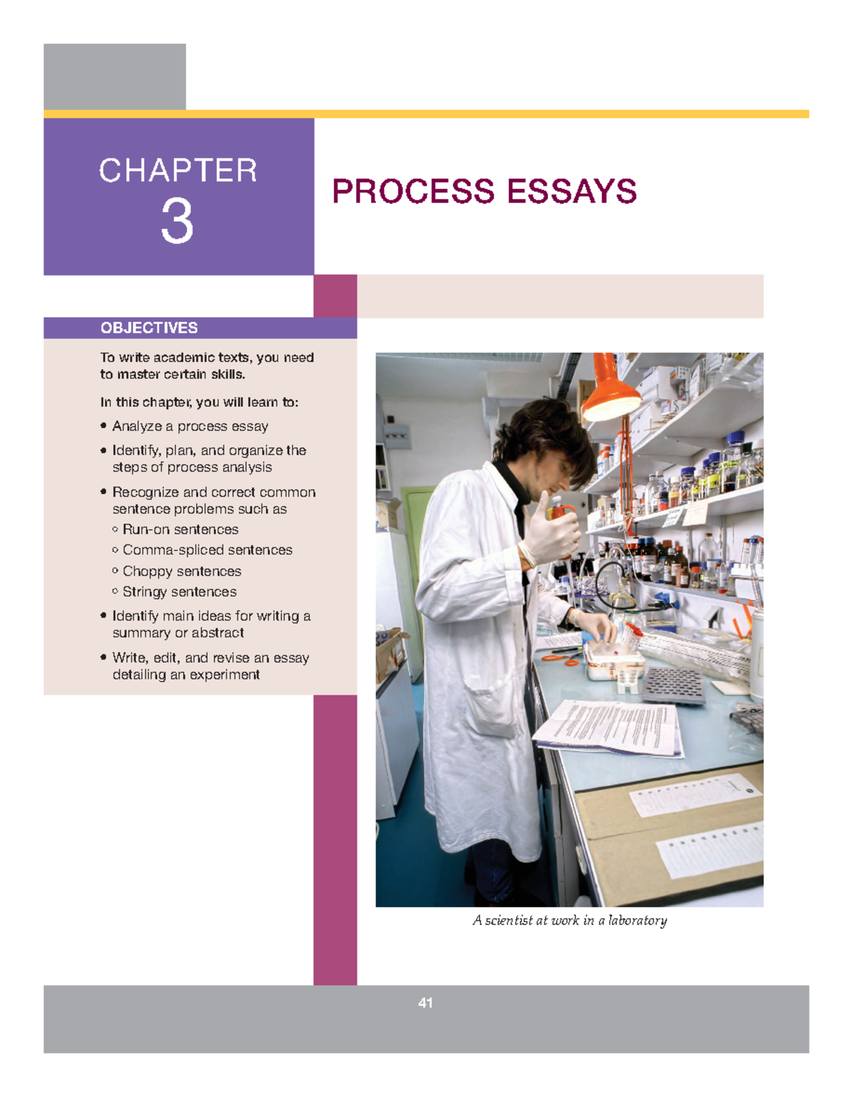 CHAPTER 3: PROCESS ESSAYS - OBJECTIVES AND ANALYSIS IN ACADEMIC WRITING ...