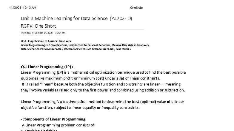 Unit 3: Machine Learning for Data Science (ML for DS) - Personal ...