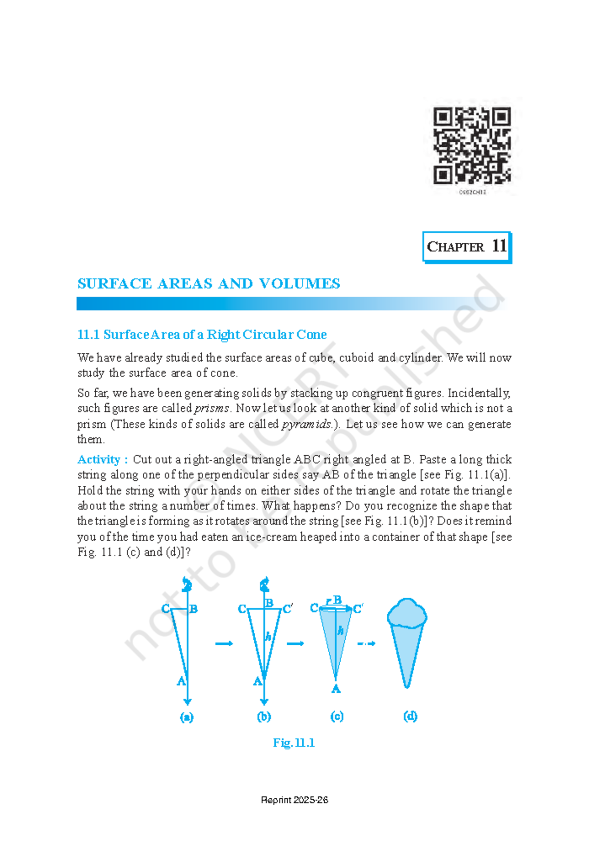 Mathematics 137: Chapter 11 - Surface Areas and Volumes - Studocu