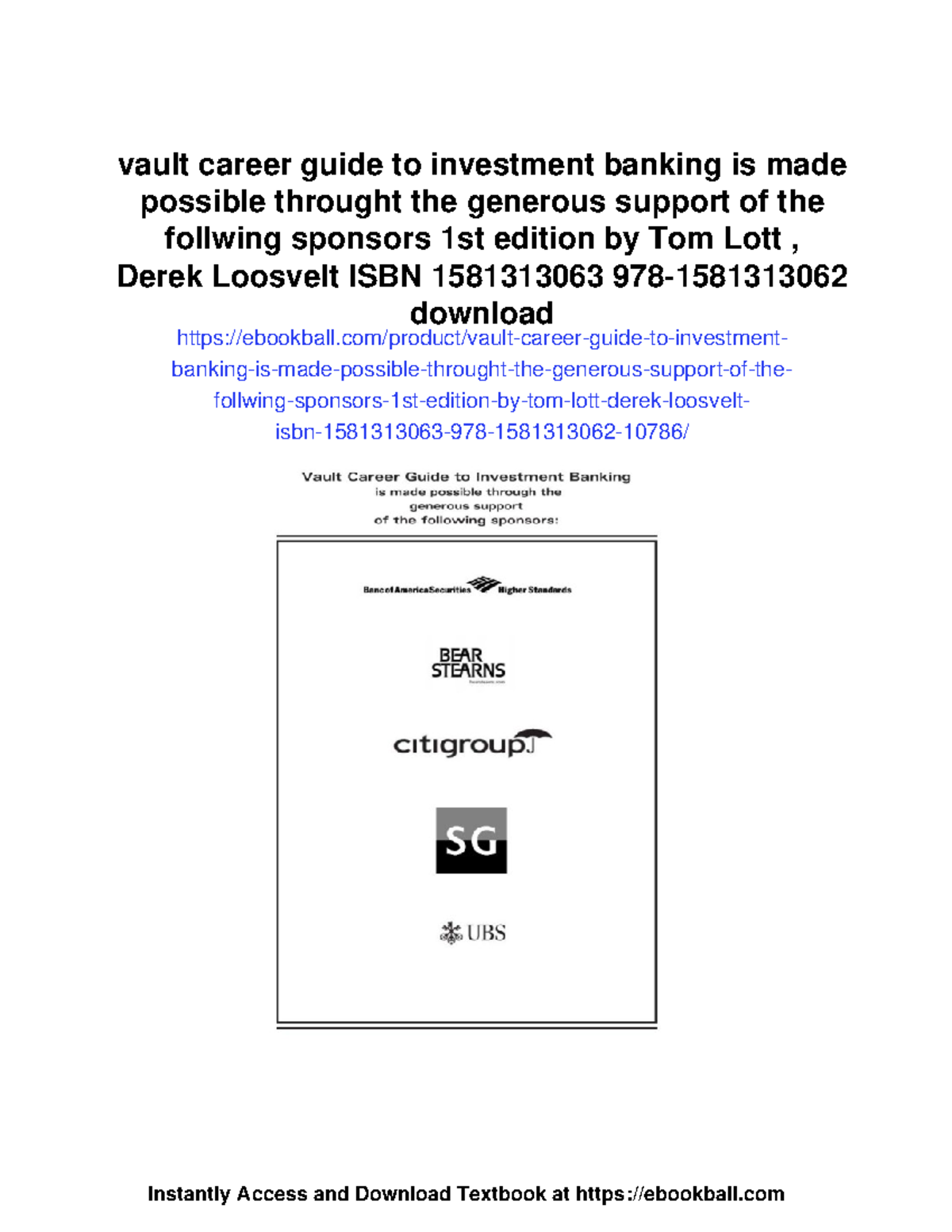 Vault Career Guide to Investment Banking: Insights and Strategies for ...