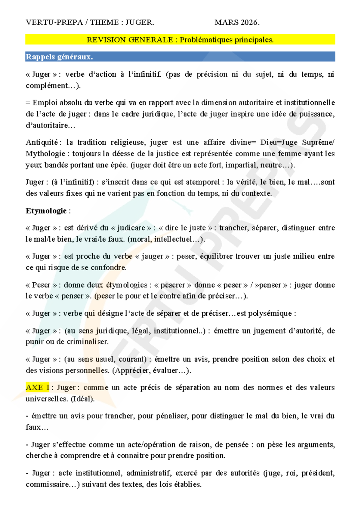 ECS Juger : Révision Générale des Problématiques Principales - Studocu