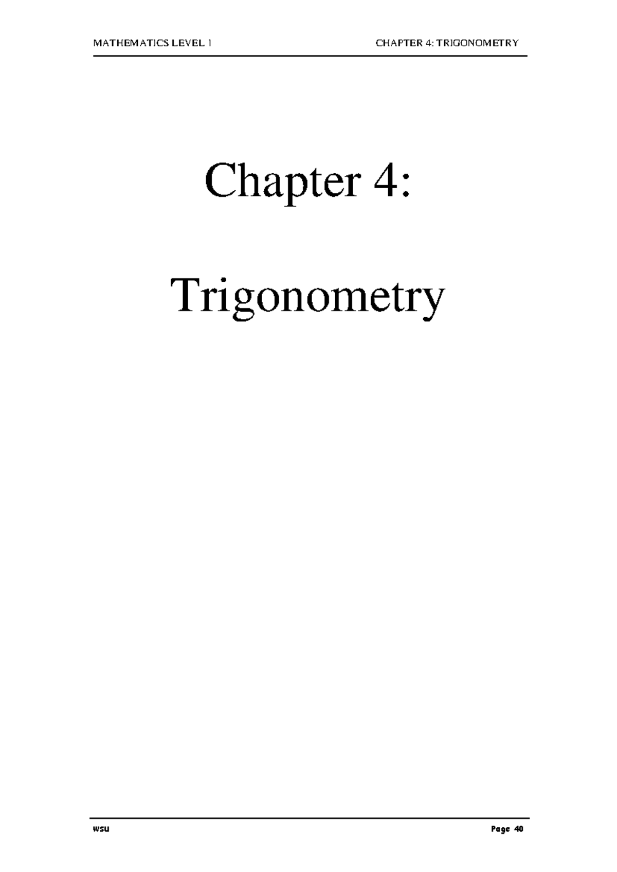 Chapter 4 Trigonometric Functions - Chapter 4: Trigonometry Specific ...