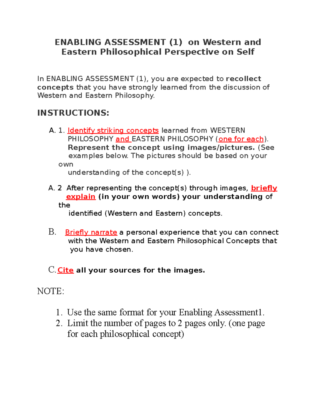 Enabling Assessment 1: Key Lecture Notes on Philosophy Perspectives ...