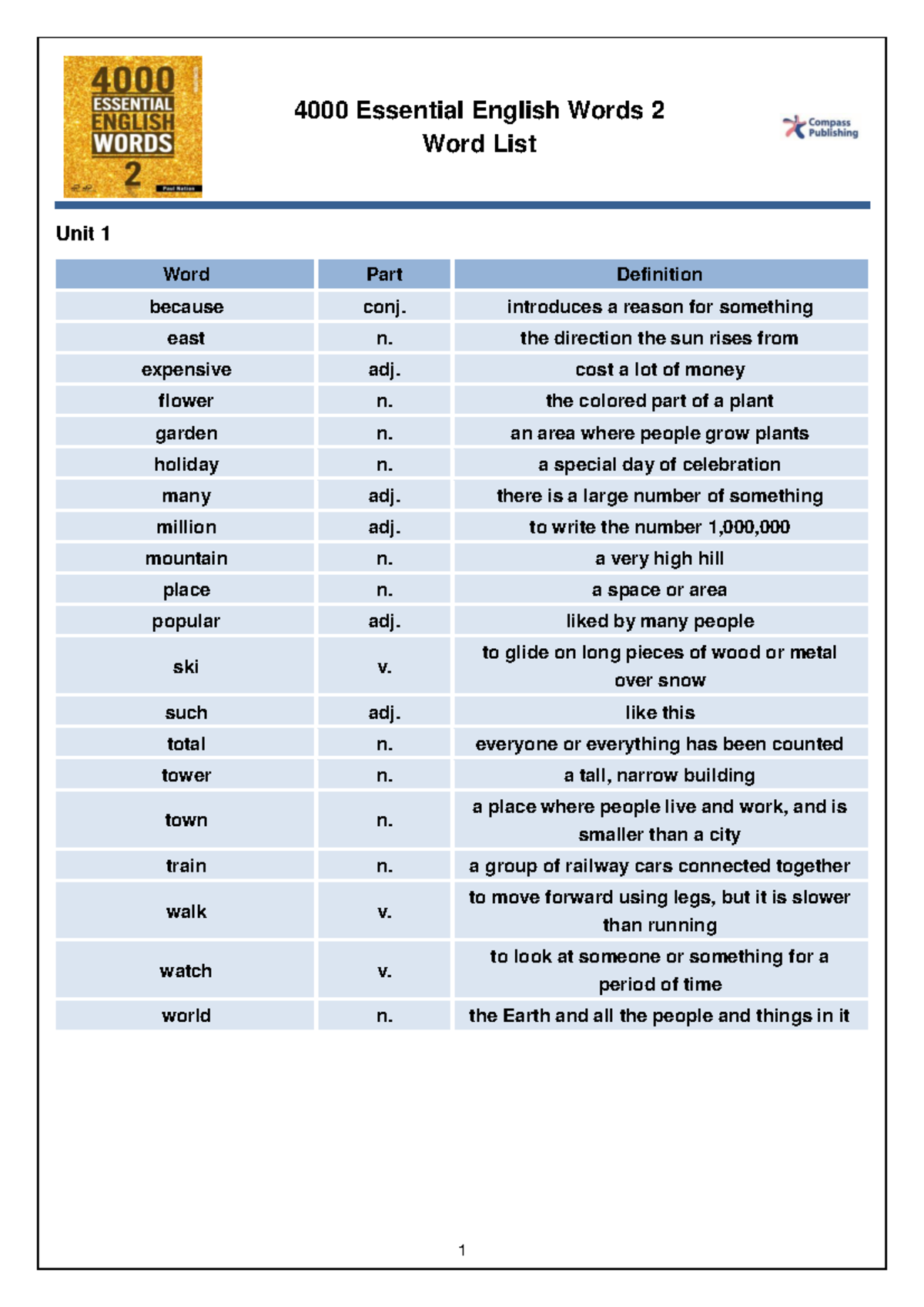4000 Essential English Words 2: Comprehensive Word List (Units 1-20 ...