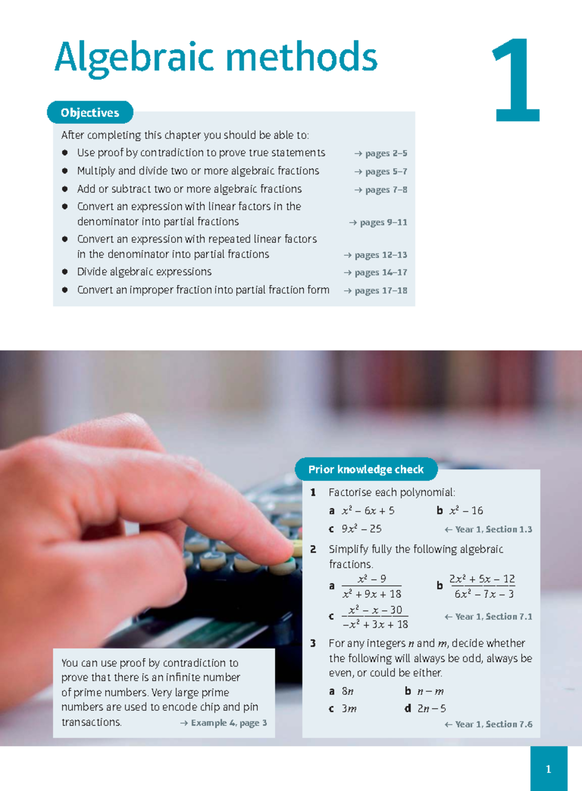 Year 2 Pure Mathematics Chapter 1: Algebraic Methods and Proofs - Studocu