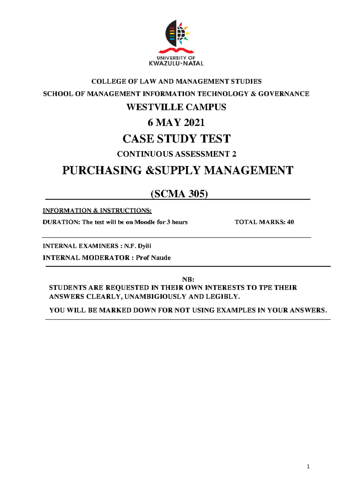 SCMA 305 Case Study Test Solutions: Edgeworth Toffee Challenges - Studocu