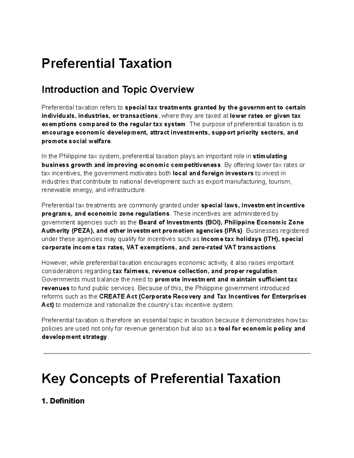 Preferential Taxation: Overview and Key Concepts in the Philippines ...