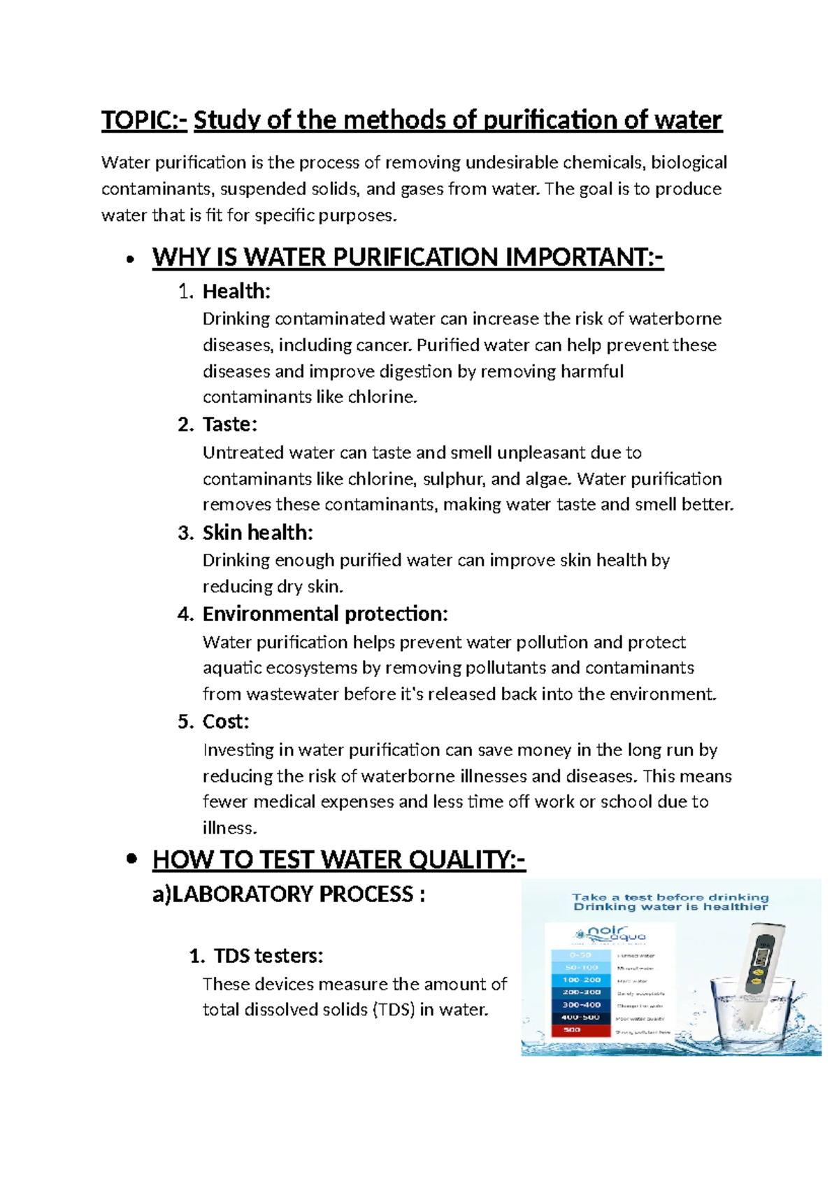 Water Purification Methods: A Comprehensive Study - Chemistry HHW(2024 ...