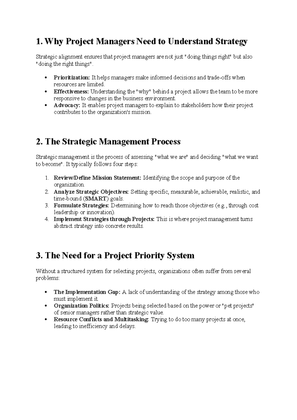 PMA Chap 2 - Understanding Strategy in Project Management - Studocu