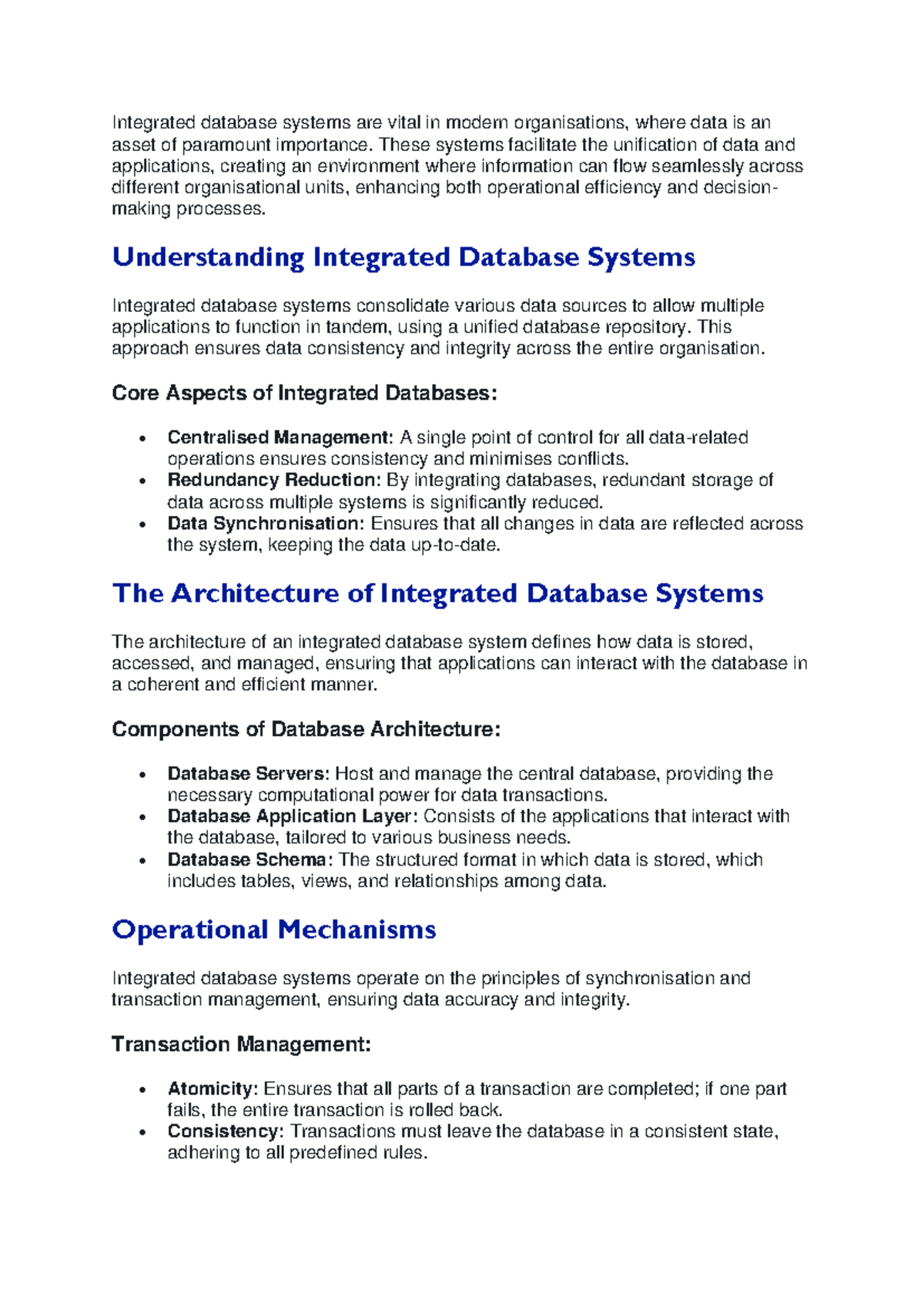 A.3.4 - Lecture Notes on Integrated Database Systems - Studocu