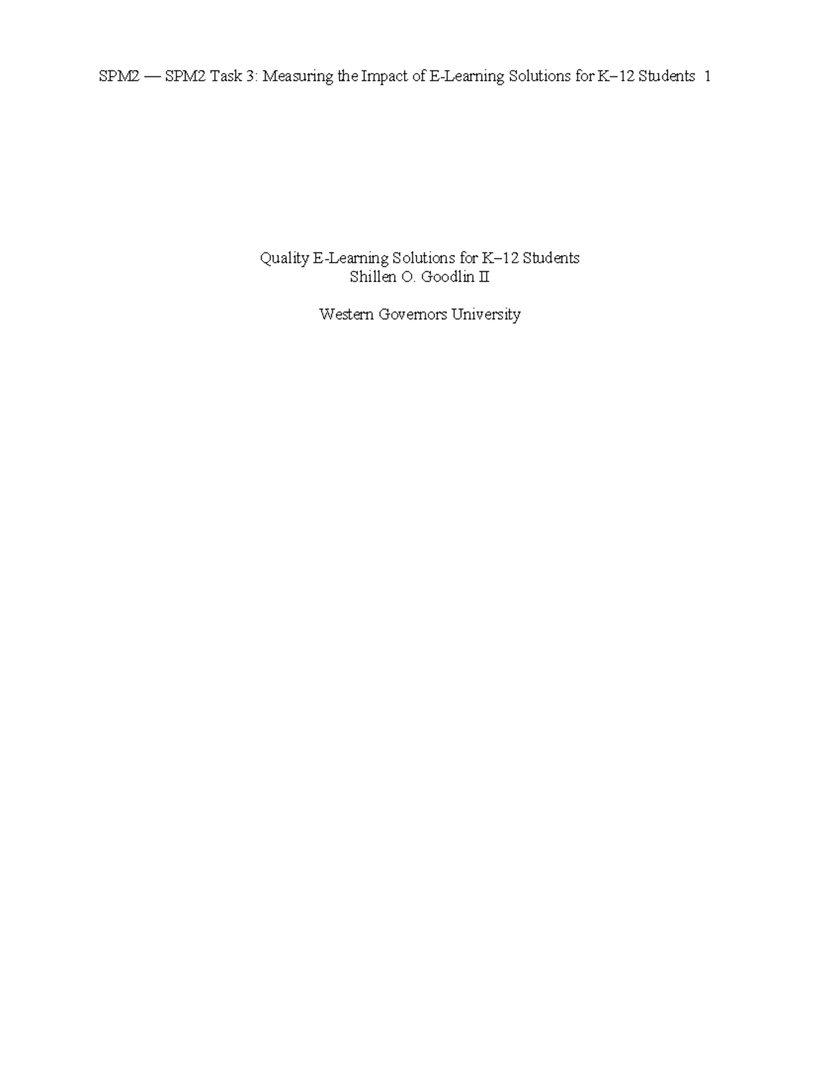 SPM2 Task 3: Analyzing Quality E-Learning Solutions for Students - Studocu