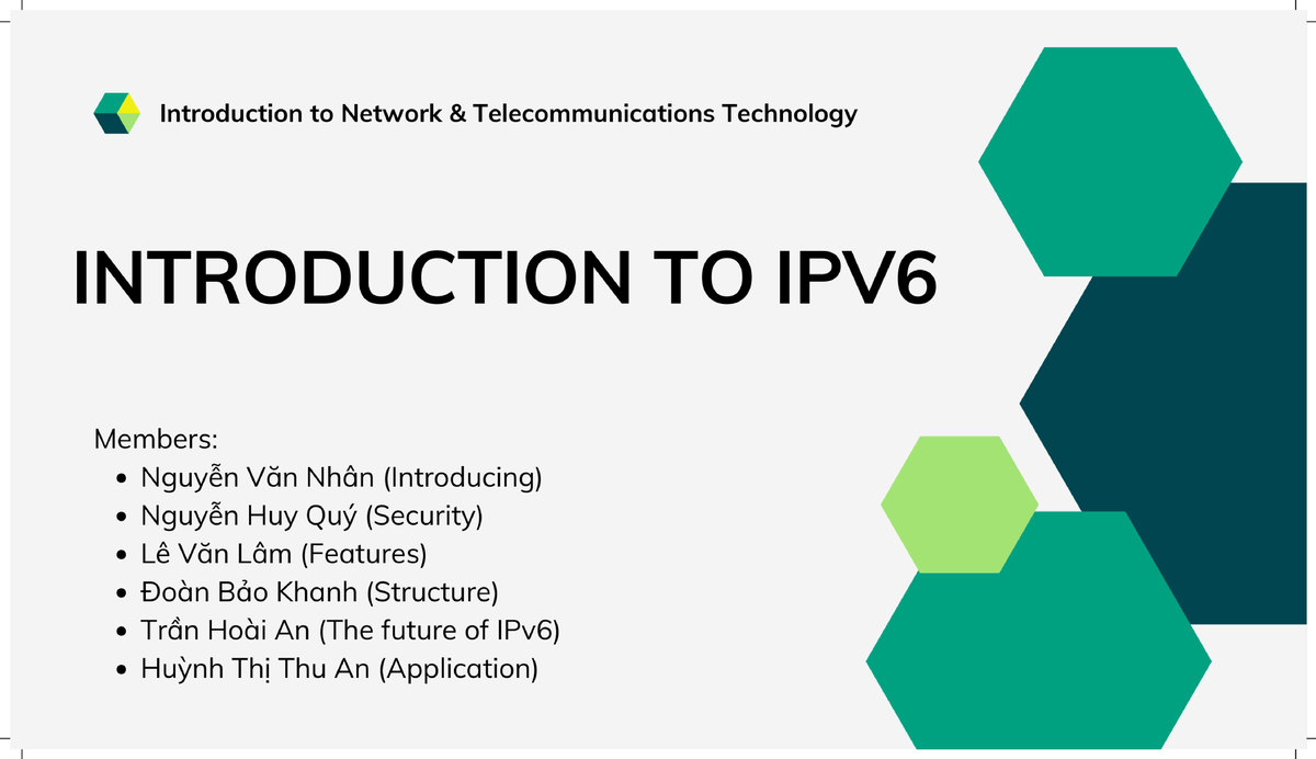 Introduction to Network & Telecommunications Technology: IPv6 Overview ...