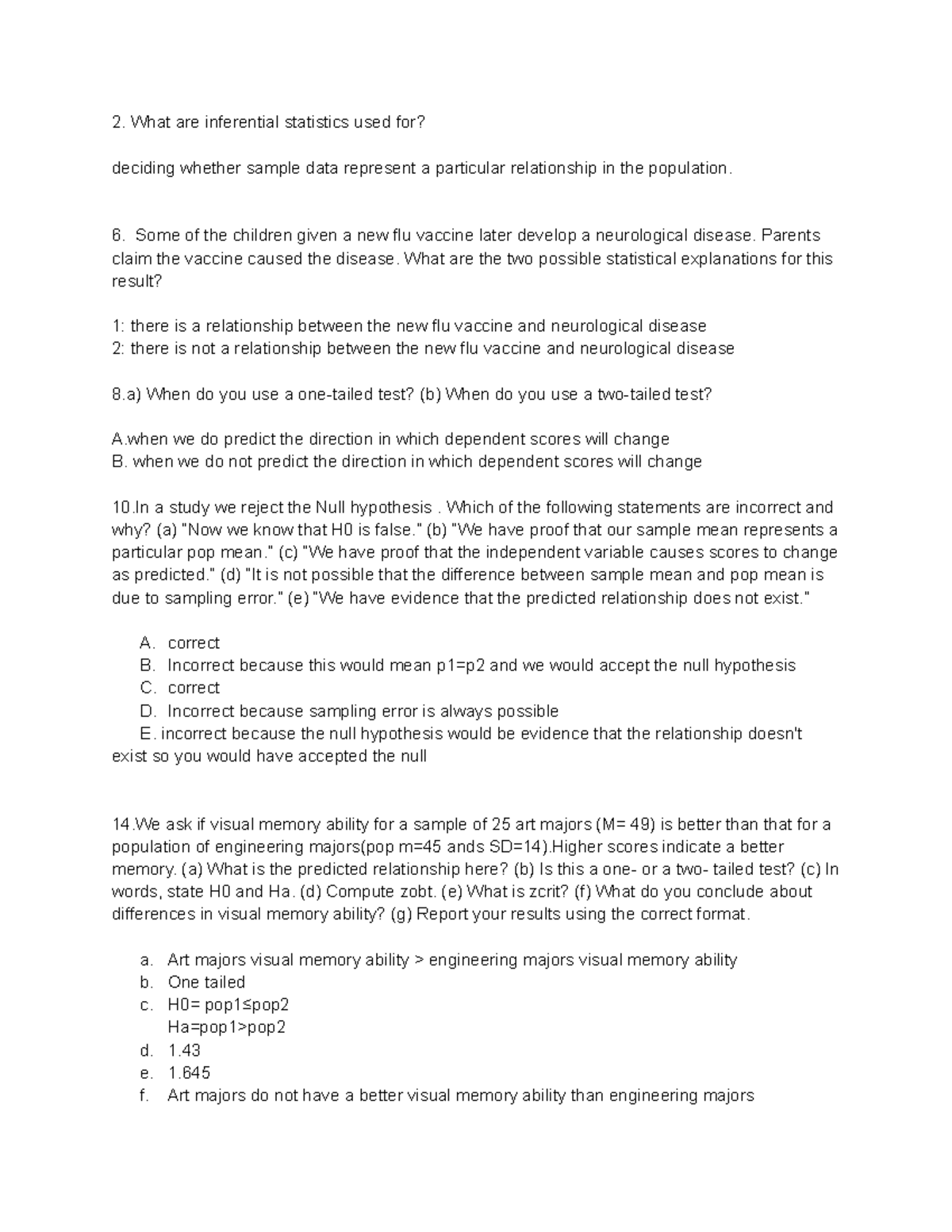 Intro to Stats HW 7: Exploring Inferential Statistics and Hypothesis ...