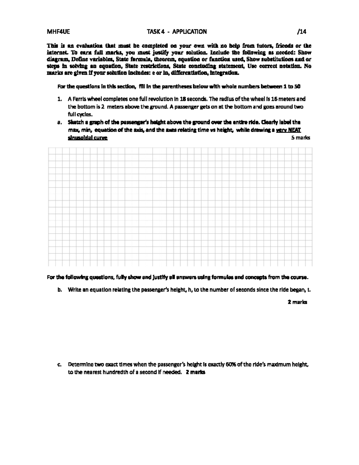 UNIT 3 TASK #4 Application Final - MHF4UE TASK 4 APPLICATION This is an ...