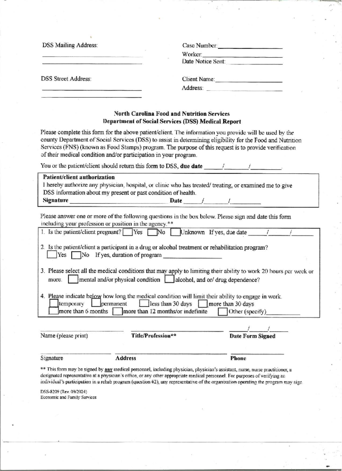 Food Stamp Med Form: Verification for DSS Eligibility - Studocu