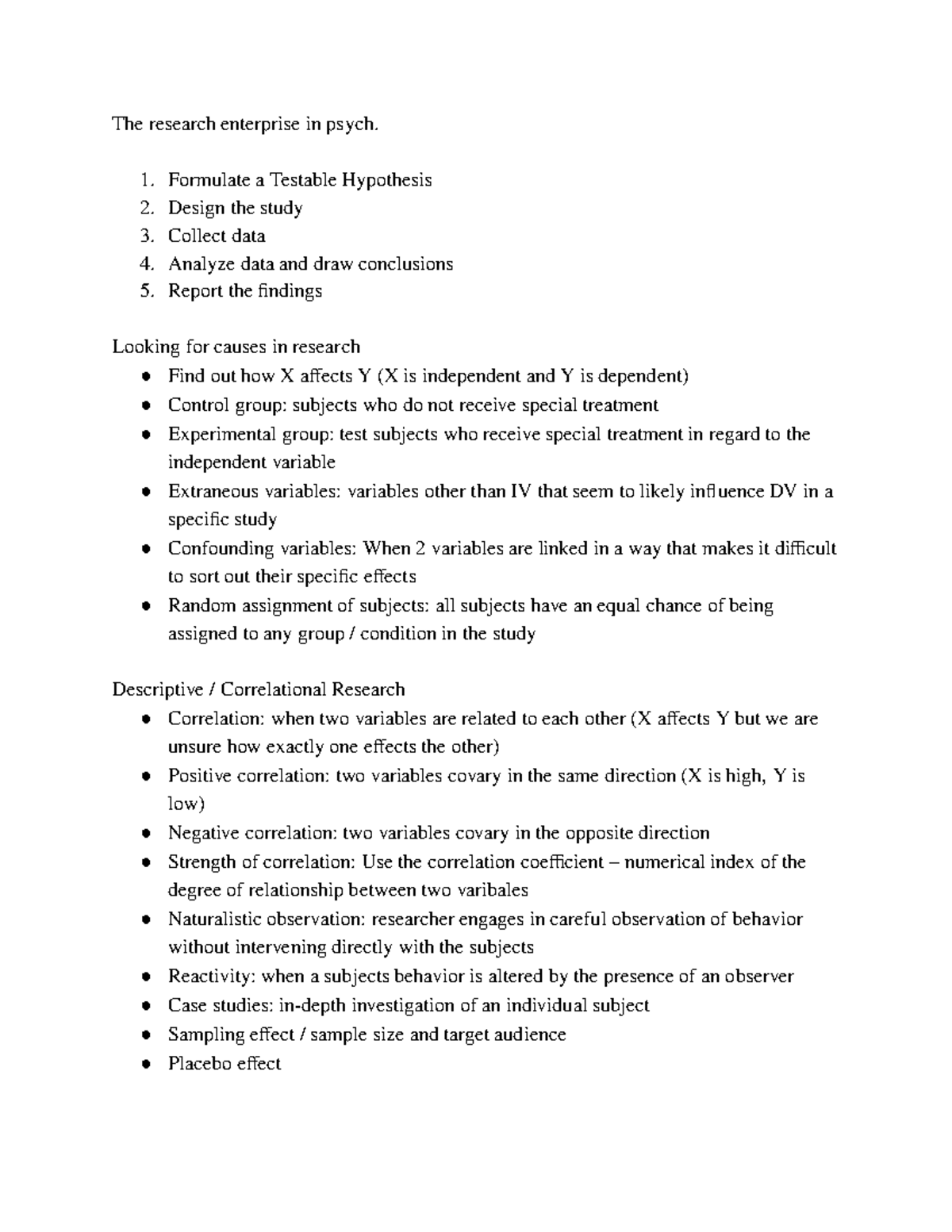 Psychology 101: Chapter 2 Study Notes on Research Methods - The ...