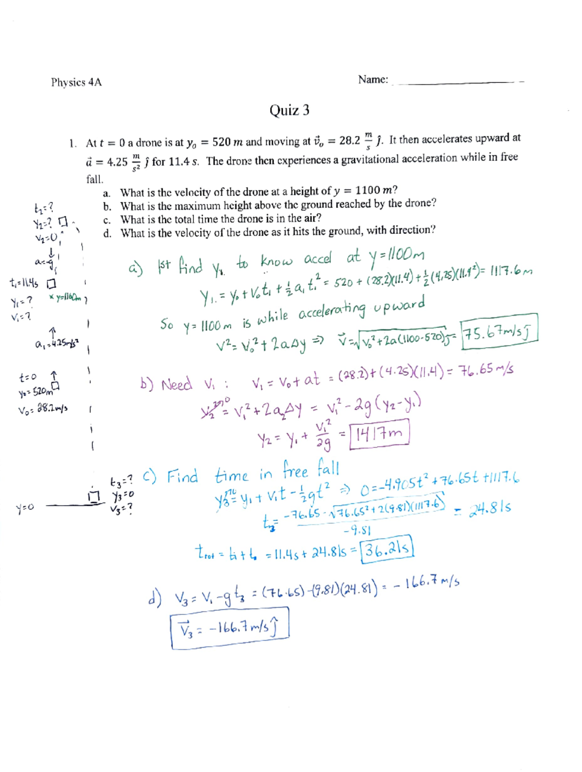 Physics 4A Quiz 3 - Studocu